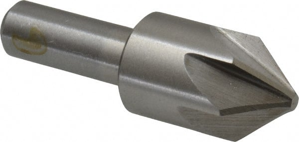 Interstate - 7/8" Head Diam, 1/2" Shank Diam, 6 Flute 82° Cobalt Countersink - Caliber Tooling