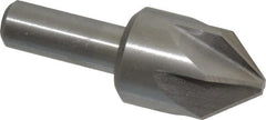 Interstate - 1" Head Diam, 1/2" Shank Diam, 6 Flute 82° Cobalt Countersink - Caliber Tooling