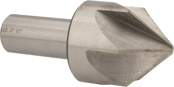 Interstate - 2" Head Diam, 1" Shank Diam, 6 Flute 90° Cobalt Countersink - Caliber Tooling