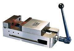 Interstate - 6" Jaw Width, 5-1/2" Jaw Opening Capacity, Horizontal Stationary Machine Vise - Manual Operation, 6,600 Lb Capacity, 1 Station, 17" Long x 4.8" High x 1-3/4" Deep, 1-3/4" Jaw Height, Ductile Iron - Caliber Tooling