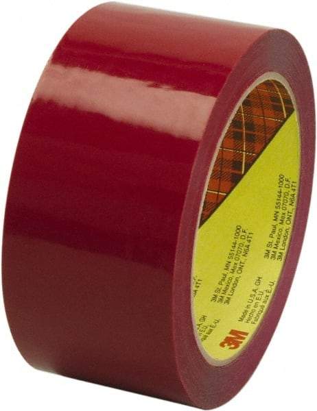 3M - 2" x 55 Yd Red Rubber Adhesive Sealing Tape - Polypropylene Film Backing, 2.5 mil Thick, 60 Lb Tensile Strength, Series 373 - Caliber Tooling