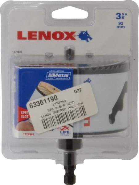 Lenox - 3-5/8" Diam, 1-9/16" Cutting Depth, Hole Saw - Bi-Metal Saw, Toothed Edge - Caliber Tooling