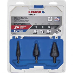 Drill Bit Set: Step Drill Bits, 3 Pc, 1″ Drill Bit Size, High Speed Steel Oxide, Split-Point, Straight Shank