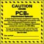 NMC - Hazardous Materials Label - Legend: Caution - Contains PCBs (Polychlorinated Biphenyis), English, Black & Yellow, 6" Long x 6" High, Sign Muscle Finish - Caliber Tooling