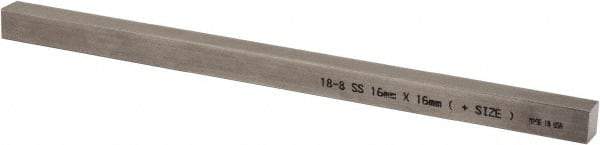 Made in USA - 12" Long, Oversized Key Stock - 18-8 Stainless Steel - Caliber Tooling