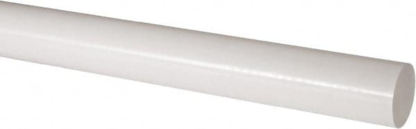 Made in USA - 2' Long, 2-1/4" Diam, Acetal Plastic Rod - Natural (Color) - Caliber Tooling