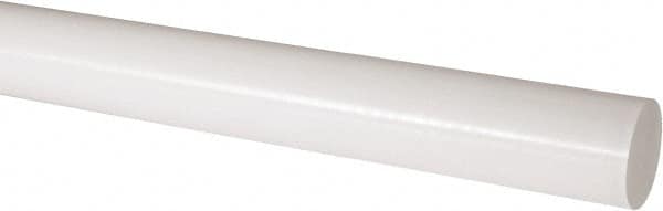 Made in USA - 2' Long, 2-1/2" Diam, Acetal Plastic Rod - Natural (Color) - Caliber Tooling