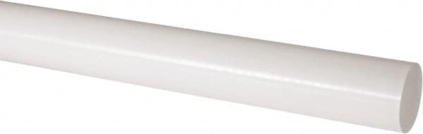 Made in USA - 4' Long, 2-1/2" Diam, Acetal Plastic Rod - Natural (Color) - Caliber Tooling