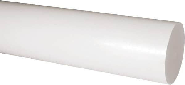 Made in USA - 2' Long, 3-1/2" Diam, Acetal Plastic Rod - Natural (Color) - Caliber Tooling