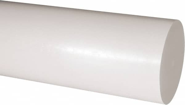 Made in USA - 2' Long, 4-1/2" Diam, Acetal Plastic Rod - Natural (Color) - Caliber Tooling