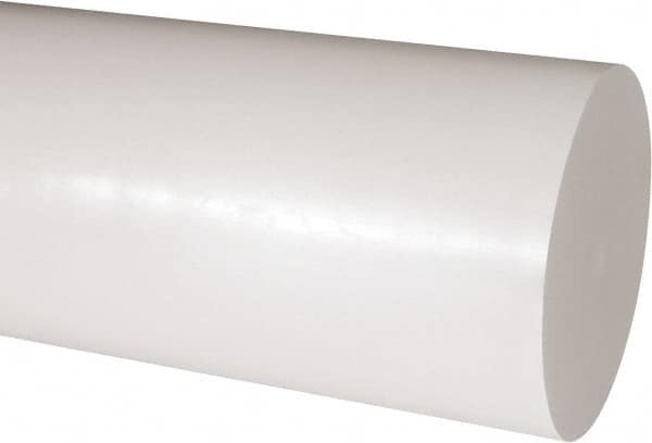 Made in USA - 2' Long, 5" Diam, Acetal Plastic Rod - Natural (Color) - Caliber Tooling