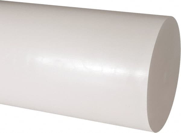 Made in USA - 1' Long, 6" Diam, Acetal Plastic Rod - Natural (Color) - Caliber Tooling