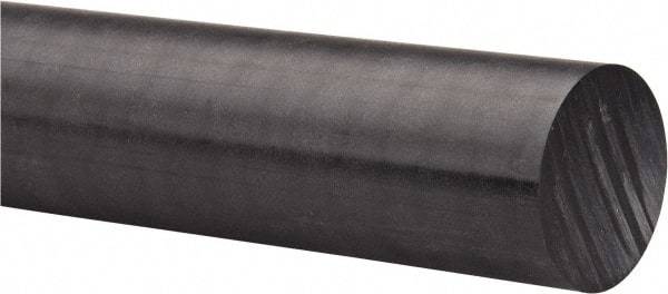 Made in USA - 8' Long, 1-5/8" Diam, Acetal Plastic Rod - Black - Caliber Tooling