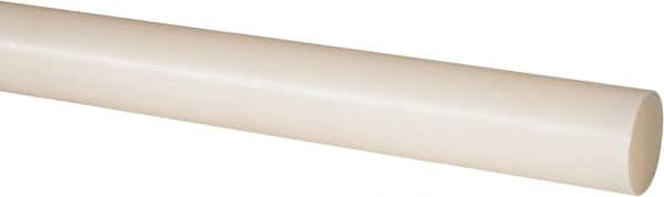 Made in USA - 8' Long, 1-1/8" Diam, Nylon 6/6 Plastic Rod - Natural (Color) - Caliber Tooling