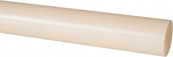 Made in USA - 8' Long, 1-1/4" Diam, Nylon 6/6 Plastic Rod - Natural (Color) - Caliber Tooling