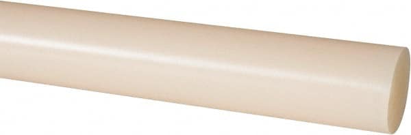 Made in USA - 4' Long, 1-3/8" Diam, Nylon 6/6 Plastic Rod - Natural (Color) - Caliber Tooling