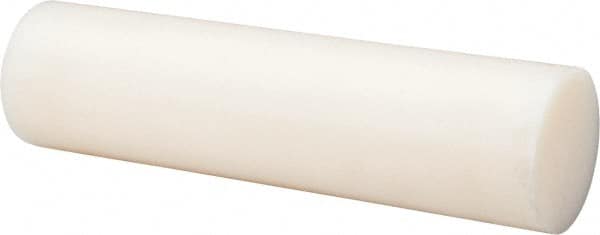 Made in USA - 4' Long, 2-3/4" Diam, Nylon 6/6 Plastic Rod - Natural (Color) - Caliber Tooling