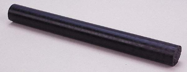 Made in USA - 4' Long, 1-1/2" Diam, Nylon 6/6 Plastic Rod - Black - Caliber Tooling