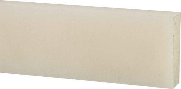 Made in USA - 4 Ft. Long x 3 Inch Wide x 5/8 Inch High, Nylon, Rectangular Plastic Bar - Natural - Caliber Tooling