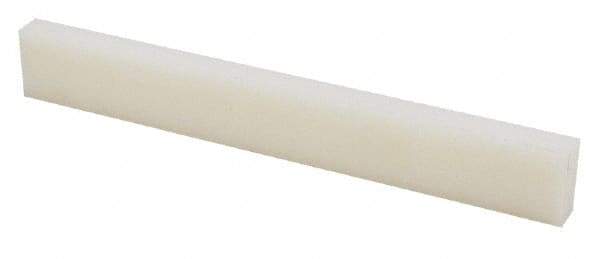 Made in USA - 4 Ft. Long x 2 Inch Wide x 3/4 Inch High, Nylon, Rectangular Plastic Bar - Natural - Caliber Tooling