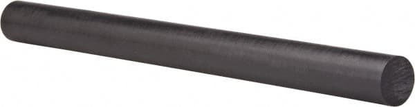 Made in USA - 8' Long, 1-1/2" Diam, Polycarbonate Plastic Rod - Black - Caliber Tooling