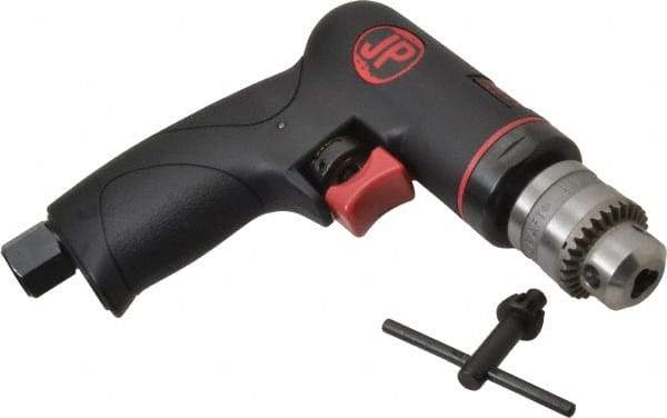 PRO-SOURCE - 1/4" Reversible Keyed Chuck - Pistol Grip Handle, 2,600 RPM, 4 CFM, 0.3 hp, 90 psi - Caliber Tooling