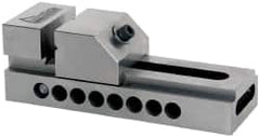 Gibraltar - 2" Jaw Width, 3-1/8" Jaw Opening Capacity, 1" Jaw Height, Toolmaker's Vise - Flat Jaw, 0.005" Parallelism, 0.005" Squareness, 5-1/2" OAL x 2" OAH - Caliber Tooling