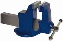 Gibraltar - 6" Jaw Width, 10" Opening Capacity, 6-1/4" Throat Depth, Ductile Iron Stationary Bench Vise - Bolt Down Base Attachment - Caliber Tooling