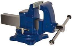 Gibraltar - 5" Jaw Width, 8" Opening Capacity, 5" Throat Depth, Ductile Iron Swivel Bench Vise - Bolt Down Base Attachment - Caliber Tooling