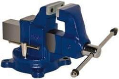 Gibraltar - 3" Jaw Width, 4" Opening Capacity, 3" Throat Depth, Ductile Iron Swivel Bench Vise - Bolt Down Base Attachment - Caliber Tooling