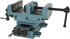 Wilton - 6" Jaw Opening Capacity x 2" Throat Depth, Horizontal Drill Press Vise - 6" Wide x 2" High Jaw, Cross Slide Base, Standard Speed, 9-1/2" OAL x 7-1/4" Overall Height, Cast Iron - Caliber Tooling