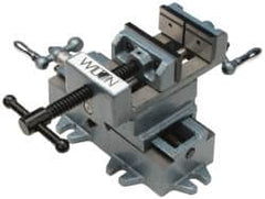 Wilton - 3" Jaw Opening Capacity x 1-1/8" Throat Depth, Horizontal Drill Press Vise - 3" Wide x 1-1/8" High Jaw, Cross Slide Base, Standard Speed, 6" OAL x 5-5/8" Overall Height, Cast Iron - Caliber Tooling