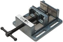 Wilton - 8" Jaw Opening Capacity x 2" Throat Depth, Horizontal Drill Press Vise - 8" Wide x 2" High Jaw, Stationary Base, Standard Speed, 11" OAL x 3.56" Overall Height, Cast Iron - Caliber Tooling