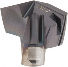 Iscar - Series ICP-2M, 0.874" Diam Grade IC908 140° Replaceable Drill Tip - Carbide, TiAlN Finish, 22 Seat Size, Through Coolant - Caliber Tooling