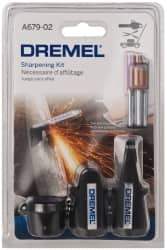 Dremel - 8 Piece Aluminum Oxide Garden/Lawn Mower/Chain Saw Sharpener, Gauge, Spacers, Wrench and Stones Kit - Caliber Tooling