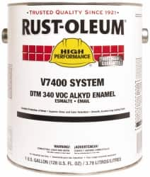 Rust-Oleum - 1 Gal Safety Yellow Gloss Finish Alkyd Enamel Paint - 230 to 425 Sq Ft per Gal, Interior/Exterior, Direct to Metal, <340 gL VOC Compliance - Caliber Tooling