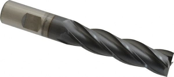 OSG - 3/4", 3" LOC, 3/4" Shank Diam, 5-1/4" OAL, 4 Flute, Square End Mill - Single End, TiCN Finish, 30° Helix, Centercutting, Right Hand Cut, Series 546 - Caliber Tooling