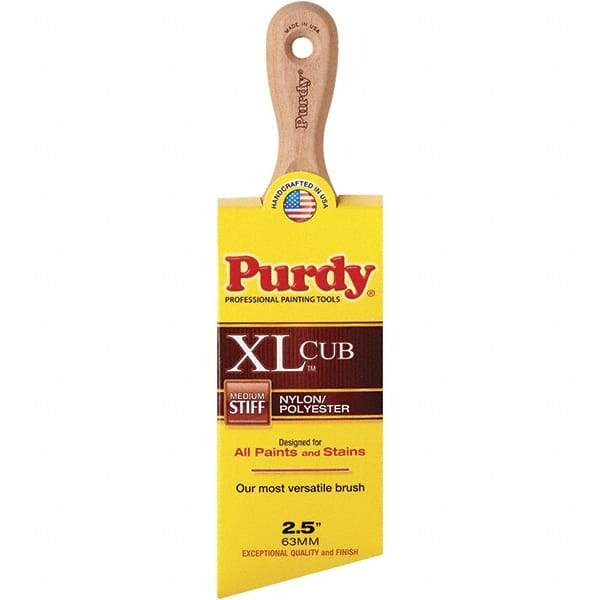 Purdy - 2-1/2" Angled Nylon/Polyester General Purpose Paint Brush - 2-15/16" Bristle Length, 3-4/5" Wood Short Handle - Caliber Tooling