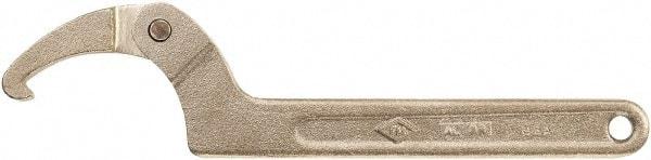 Ampco - 1-1/4" to 3" Capacity, Aluminum Bronze Finish, Adjustable Pin Spanner Wrench - 8" OAL - Caliber Tooling