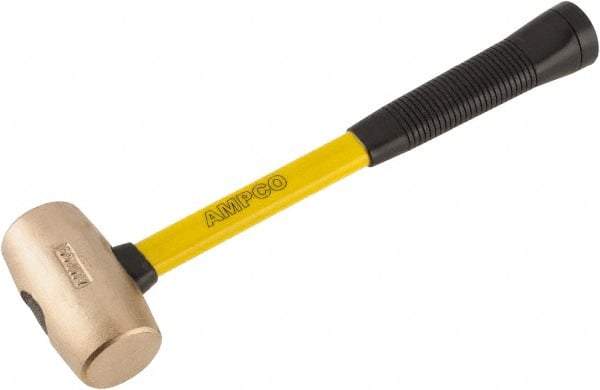 Ampco - 4 Lb Head Mallet - 15" OAL, 15" Long Fiberglass Handle with Grip - Caliber Tooling