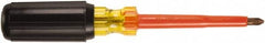 Ampco - #2, 8-1/4" OAL, Insulated Phillips Screwdriver - 4-9/64" Blade Length, Round Shank, Acetate with Rubber Grip Handle - Caliber Tooling