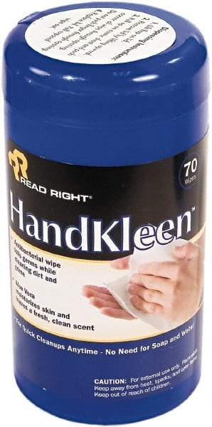 READ RIGHT - Pre-Moistened Hand Cleaning Wipes - Pop-Up, 6-1/2" x 5-1/2" Sheet Size, White - Caliber Tooling