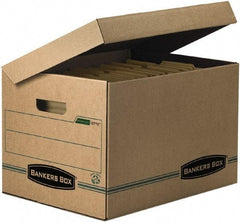 BANKERS BOX - 1 Compartment, 12 Inch Wide x 15 Inch Deep x 10 Inch High, File Storage Box - Paper, Kraft and Green - Caliber Tooling