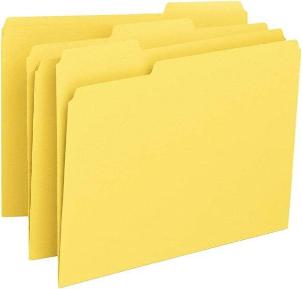 Samsill - 8-1/2 x 11", Letter Size, Yellow, File Folders with Top Tab - 11 Point Stock, 1/3 Tab Cut Location - Caliber Tooling