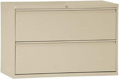 ALERA - 42" Wide x 29" High x 19-1/4" Deep, 2 Drawer Lateral File with Lock - Steel, Putty - Caliber Tooling