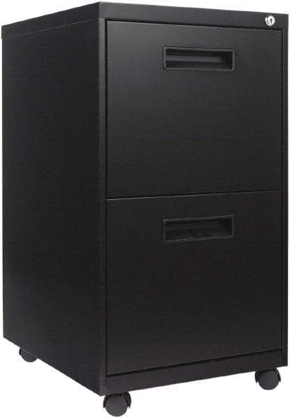 ALERA - 16" Wide x 28-1/2" High x 19.2" Deep, 2 Drawer Mobile Pedestal - Steel, Black - Caliber Tooling