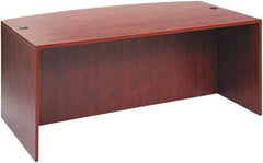 ALERA - Woodgrain Laminate Bow Front Desk - 71" Wide x 35" Deep x 41" High, Medium Cherry - Caliber Tooling