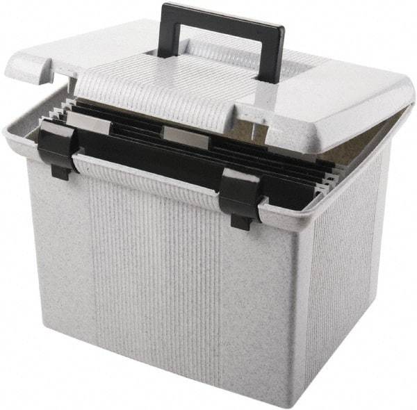 Pendaflex - 1 Compartment, 13 Inch Wide x 14 Inch Deep x 10 Inch High, Portable File Box - Plastic, Granite - Caliber Tooling