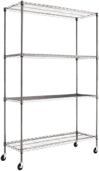 ALERA - 4 Shelf Wire Shelving Unit - 18" Deep x 72" High, - Caliber Tooling