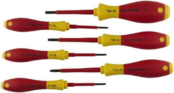 Wiha - 6 Piece T8 to T25 Ergonomic Handle Torx Driver Set - T-8, T-9, T-10, T-15, T-20, T-25 - Caliber Tooling